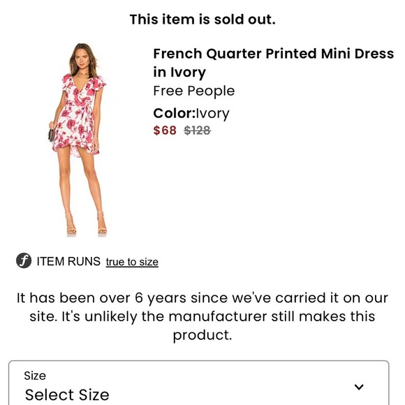 Free People floral French Quarter Print mini wrap dress size small - Picture 5 of 9